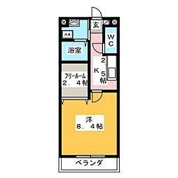 リアン子野 1Kの間取図画像