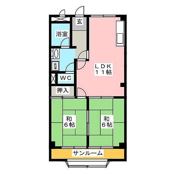 アネックスII ｜岐阜県土岐市泉大島町３丁目(賃貸マンション2LDK・3階・55.62㎡)の写真 その2