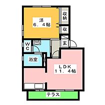 パサージュ  ｜ 岐阜県瑞浪市高月町２丁目（賃貸アパート1LDK・1階・42.60㎡） その2