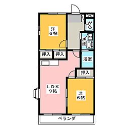 ファインパーク松ケ瀬B 2LDKの間取図画像