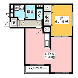 パストラルN 1LDKの間取図画像
