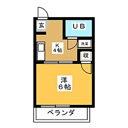 メゾン大西E 1Kの間取図画像
