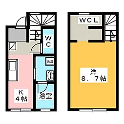 エスタシオンコートB 1Kの間取図画像