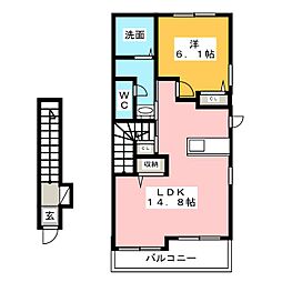カルセドニー 1LDKの間取図画像