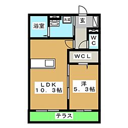 Ecrarge 1LDKの間取図画像
