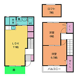 Confor Town 1階2LDKの間取り