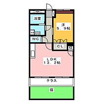 キャンプＧ  ｜ 岐阜県美濃市大矢田（賃貸マンション1LDK・1階・45.63㎡） その2