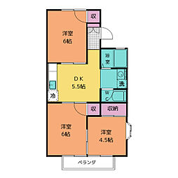 コーポ松森 1階3DKの間取り