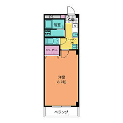 サンテラス東本郷 2階1Kの間取り