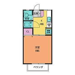 ラ・ミアカーサ 1Kの間取図画像