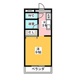 シャトーふじや 1Kの間取図画像