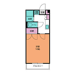 サンライズファミリア2 1Kの間取図画像