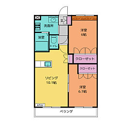 サニーヒルズ芥見 2LDKの間取図画像