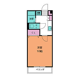 サンライズファミリア2 1Kの間取図画像