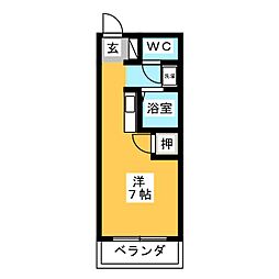 グリーンガーデン春里 ワンルームの間取図画像