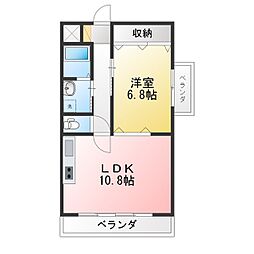 JUNE 1LDKの間取図画像