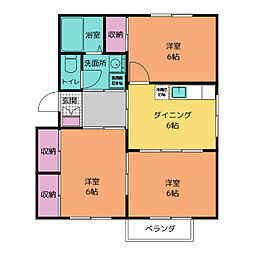 ディアス杉村A 3DKの間取図画像