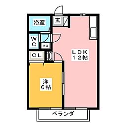 ファインシティB 1LDKの間取図画像