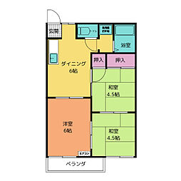 コーポギャラクシーB 3DKの間取図画像
