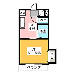 ア・ドリームかしあげ 1Kの間取図画像