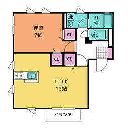 プロスパー1 1LDKの間取図画像