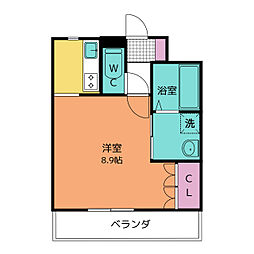 カンタービレHRT ワンルームの間取図画像