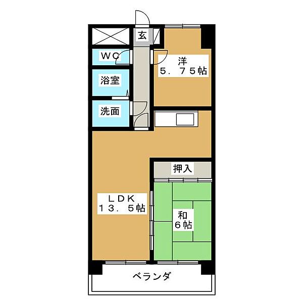 ブラッサム鵜の森 ｜三重県四日市市九の城町(賃貸マンション2LDK・4階・56.03㎡)の写真 その2