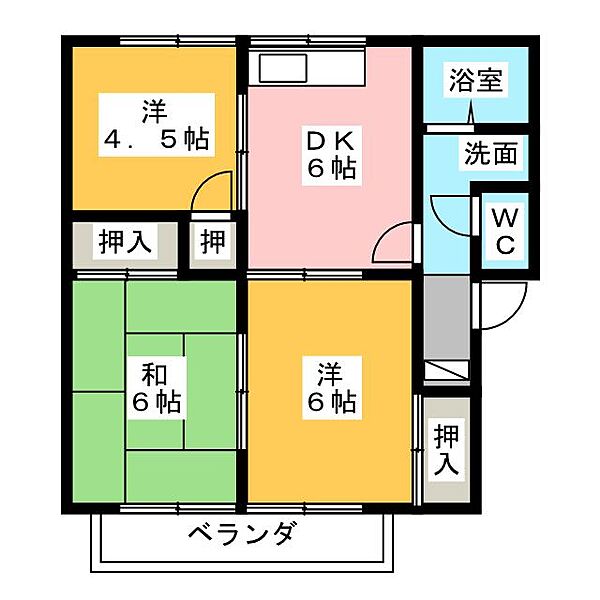 プレジール伊倉Ｂ ｜三重県四日市市伊倉３丁目(賃貸アパート3DK・2階・51.40㎡)の写真 その2