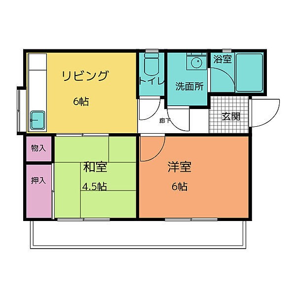 コーポＡＳＵＫＡ 2D｜三重県四日市市日永西１丁目(賃貸マンション2DK・2階・40.73㎡)の写真 その2