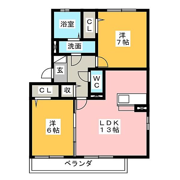 サンパティ　Ａ ｜三重県四日市市西日野町(賃貸アパート2LDK・2階・60.88㎡)の写真 その2