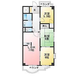 ドルフグロリア 3LDKの間取図画像