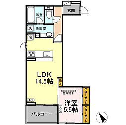 ディーシャンブル石塚町 1階1LDKの間取り