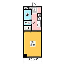 エスポワール生和 1Kの間取図画像