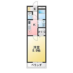SOUTH 1Kの間取図画像