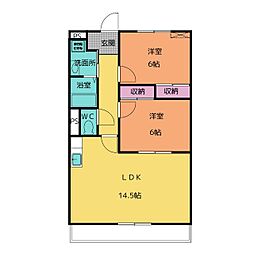 エルシュラインS 2LDKの間取図画像