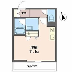 レイオンベール ワンルームの間取図画像