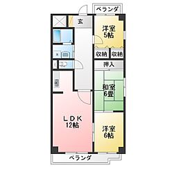エントピアダテ 3LDKの間取図画像