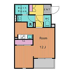 シュペール ワンルームの間取図画像