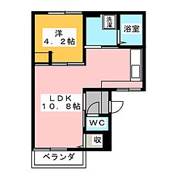 エステート日永B 1LDKの間取図画像