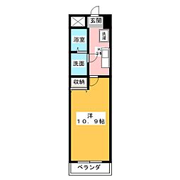 ステージ浜田 1Kの間取図画像