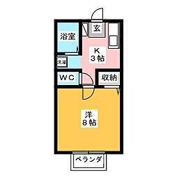 ラ・テラ栄 1Kの間取図画像