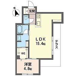 シャーメゾン クオソーレ 1LDKの間取図画像