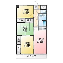 レジデンスロックフェラー 3LDKの間取図画像