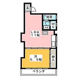 安島コーポ 1LDKの間取図画像