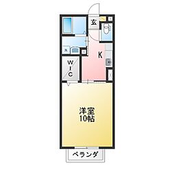 リブレット2 1Kの間取図画像