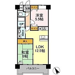 ル・ド・ソレイユ菰野 2LDKの間取図画像