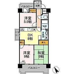 ル・ド・ソレイユ菰野 3DKの間取図画像