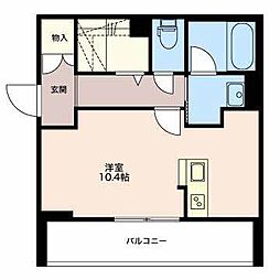 エステート羽津A ワンルームの間取図画像