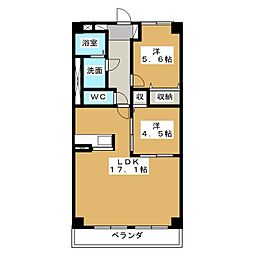 イストワール城西 2LDKの間取図画像