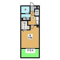 クレール翔 1Kの間取図画像